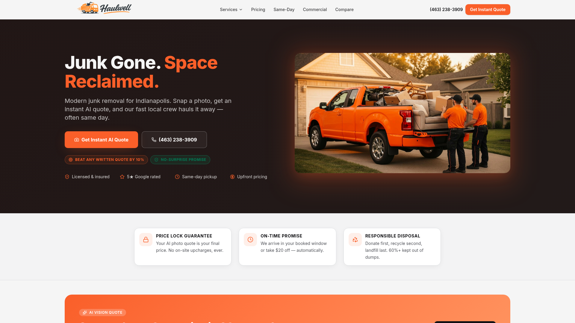 haulwell.co homepage hero